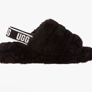 UGG Australia Fluff Yeah Slide Sandals for Women, Size US 10- Black